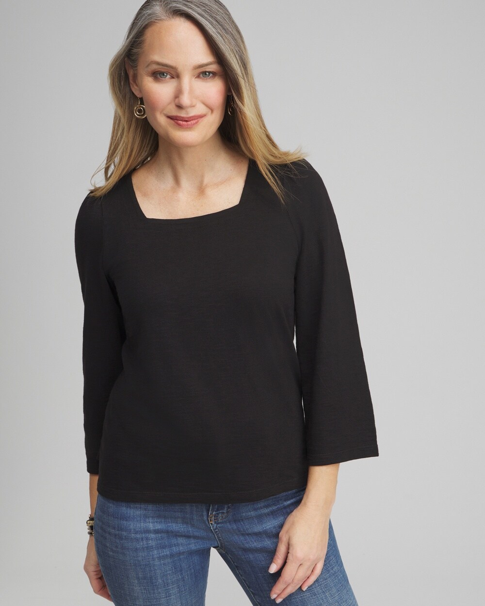 Square Neck Bell Sleeve Top