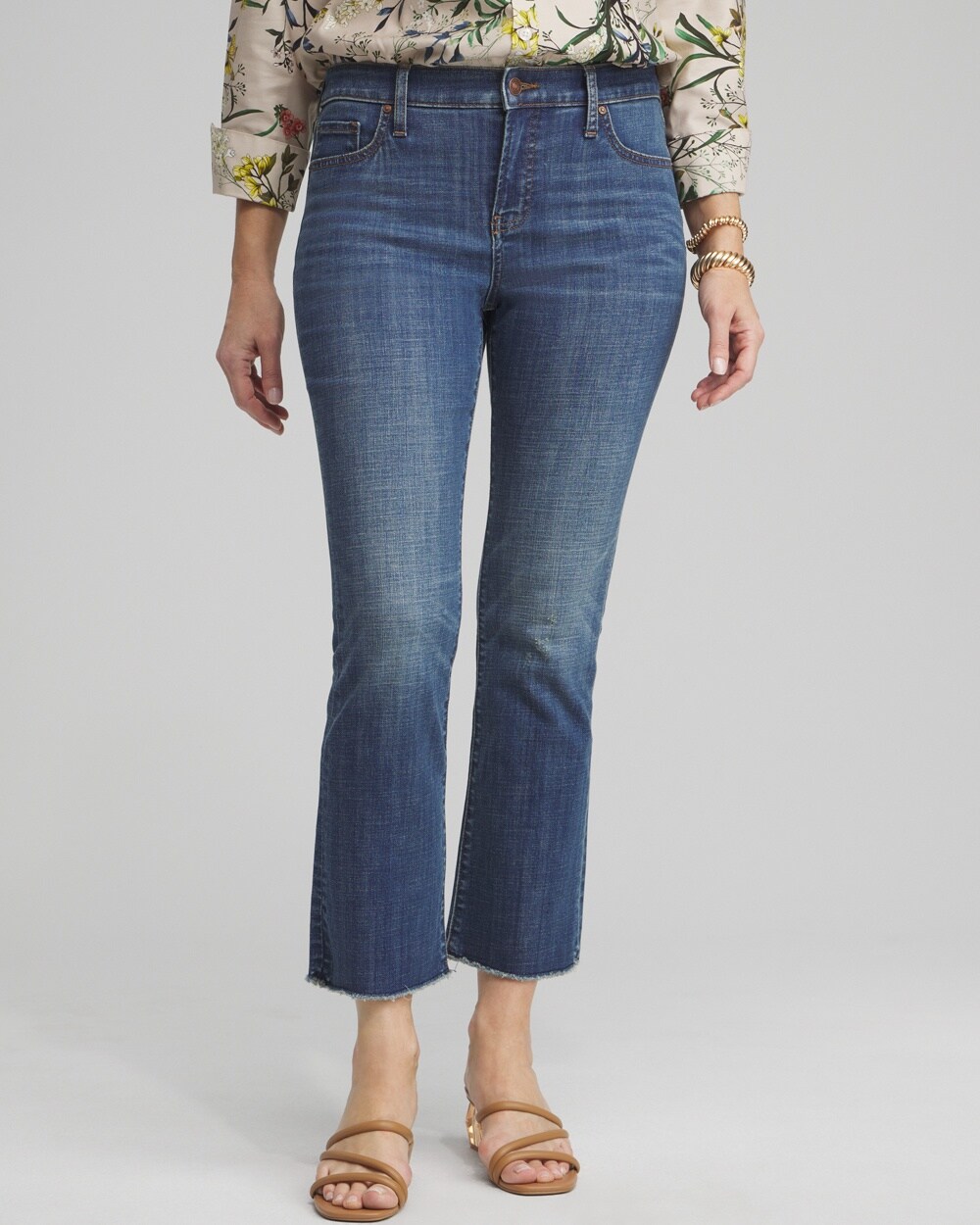 Girlfriend Fray Hem Kick Flare Jeans