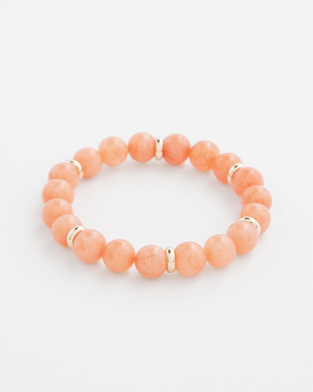 Pink Jade Beaded Stretch Bracelet