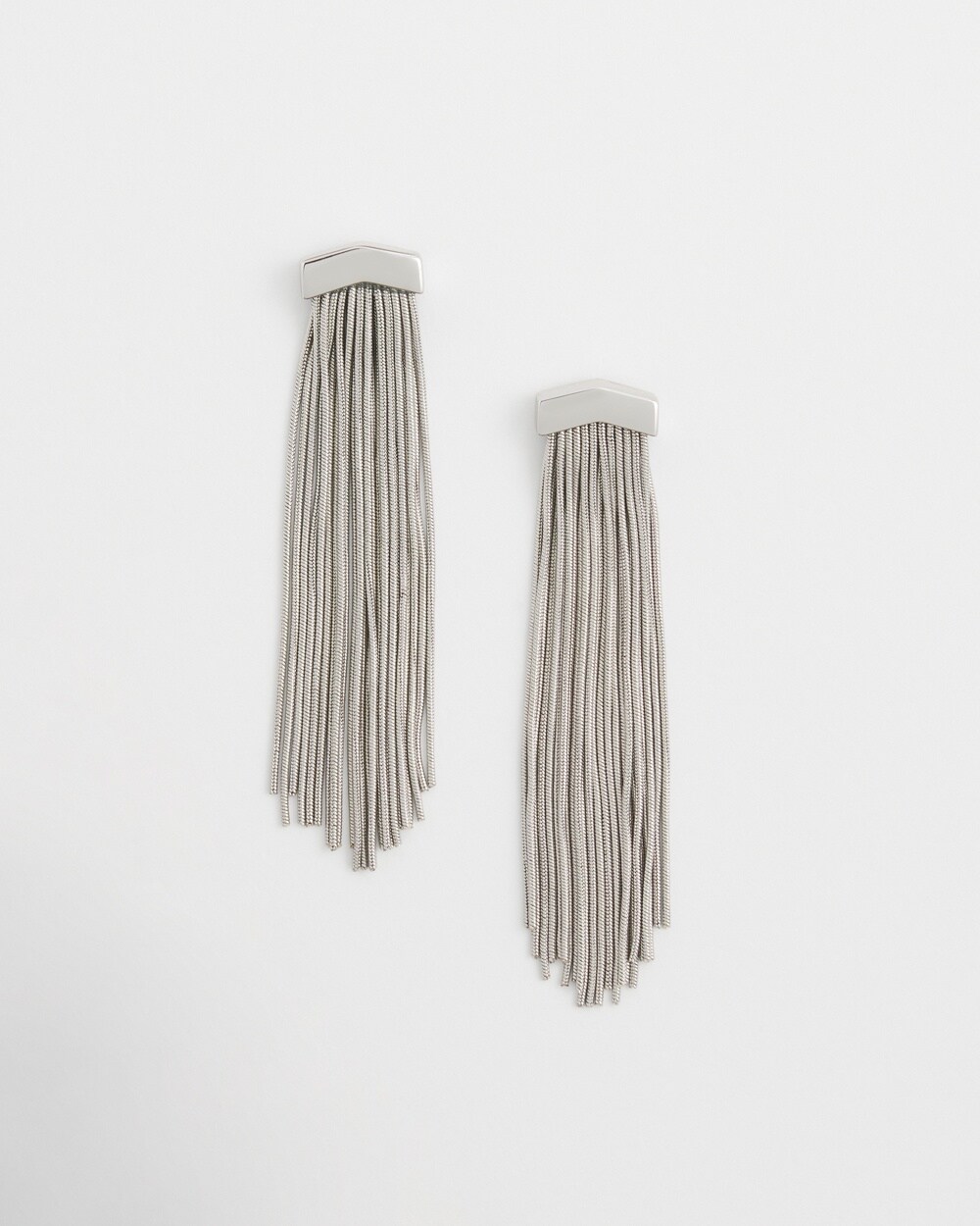 Silver Tone Tassel Earrings