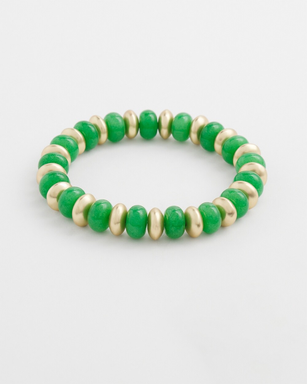 Green Beaded Stretch Bracelet