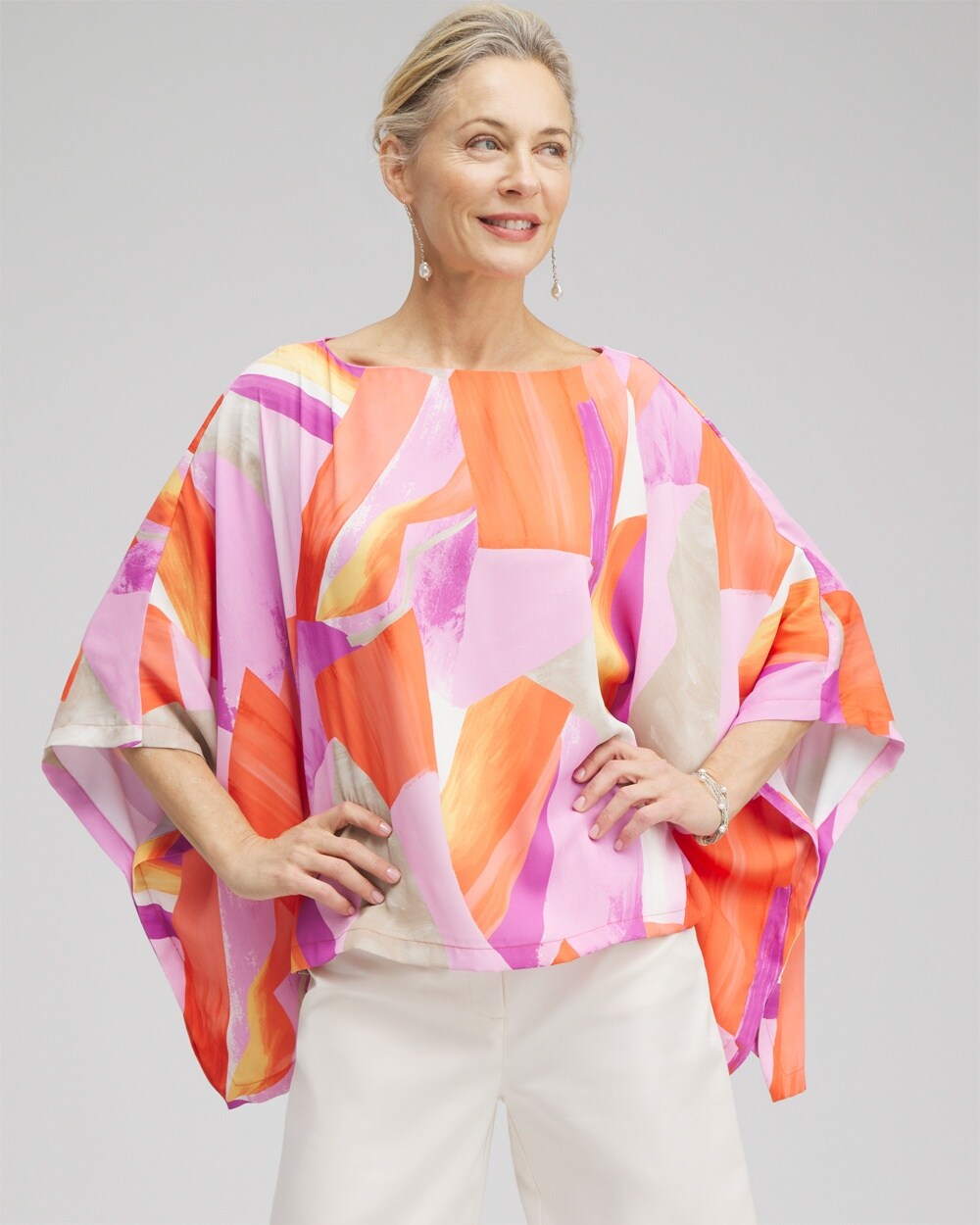 Abstract Print Poncho