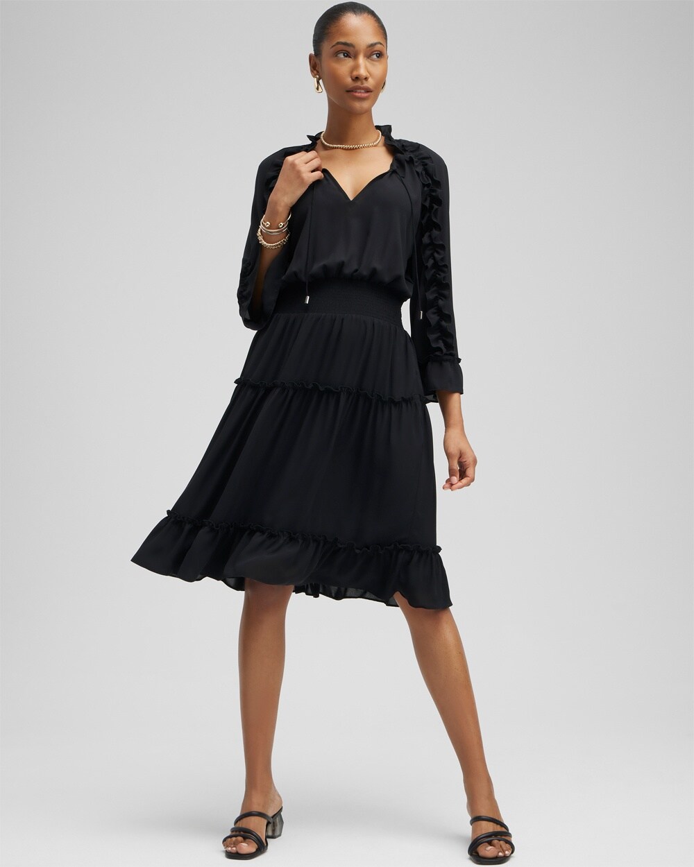 Ruffle Bell Sleeve Dress