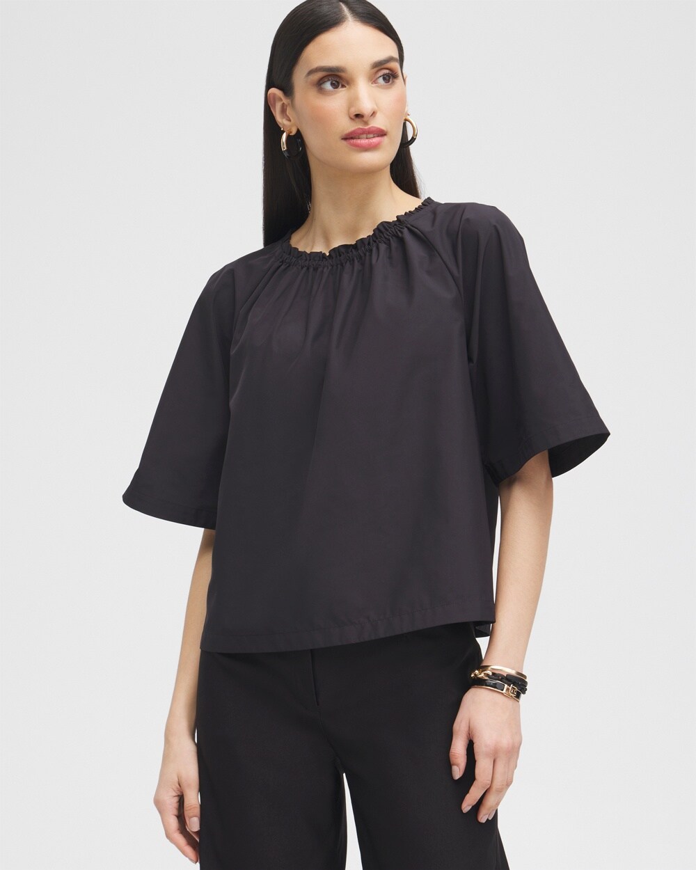 Black Label&#8482; Smock Neck Blouse