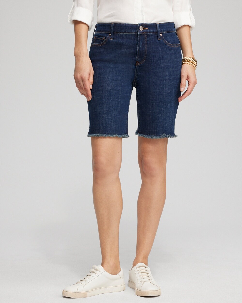 Girlfriend 7\" Fray Hem Shorts