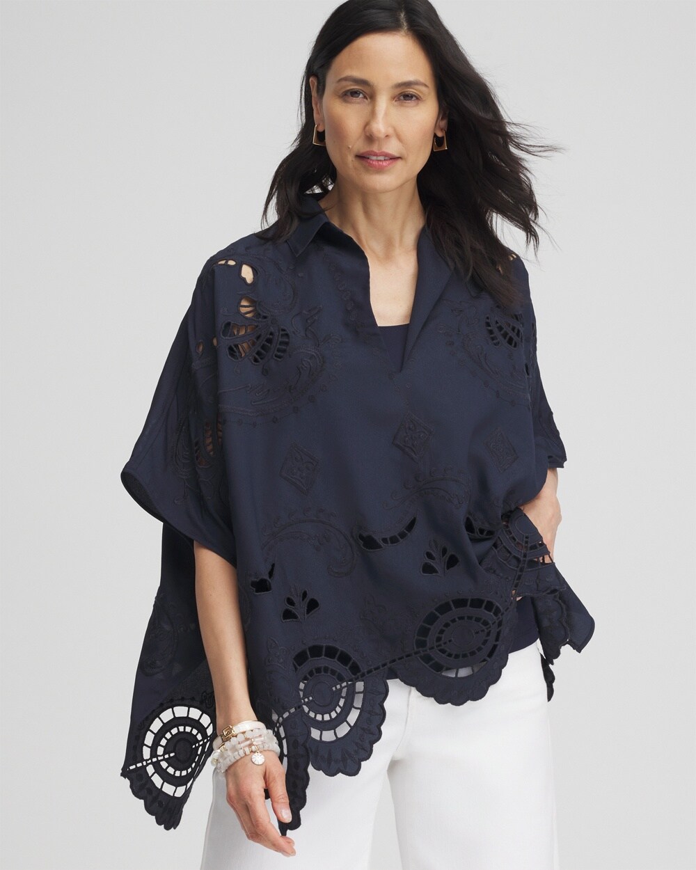 Eyelet Poncho