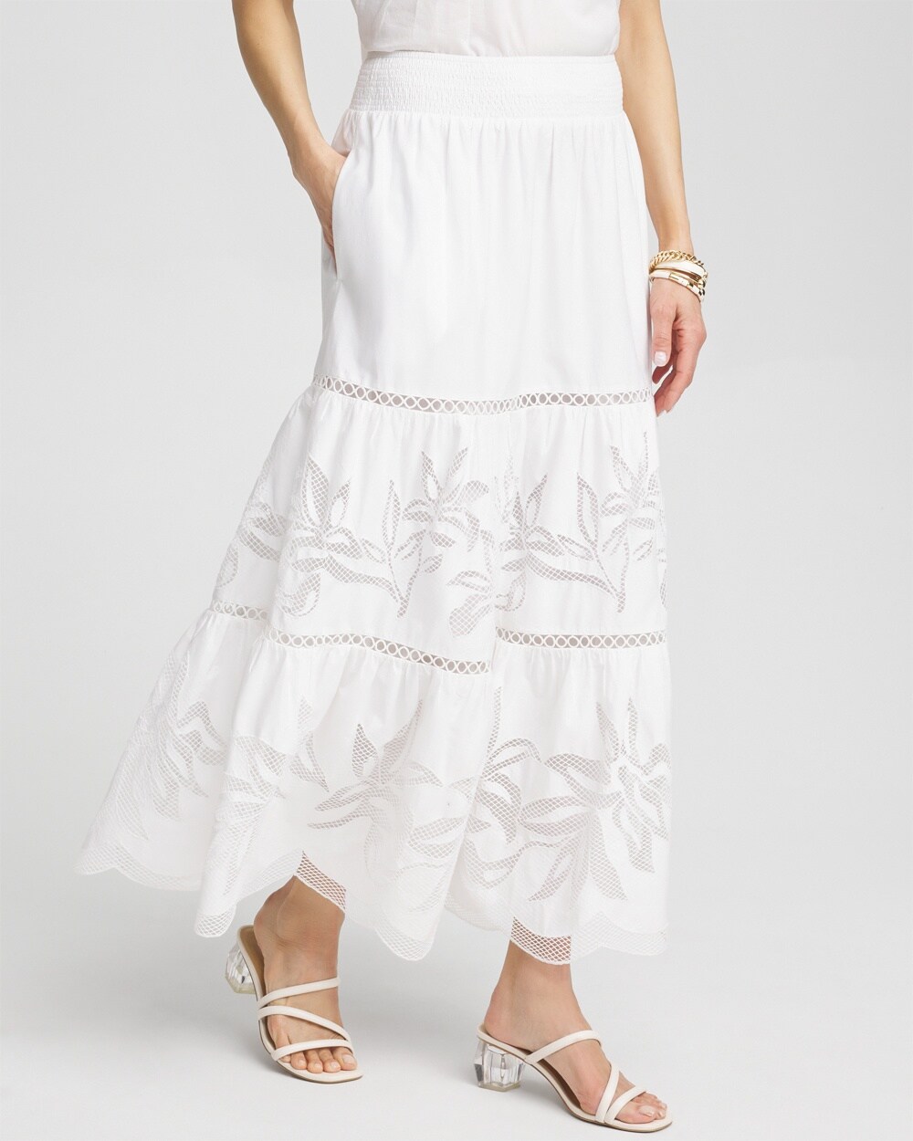 Poplin Pull-on Maxi Skirt