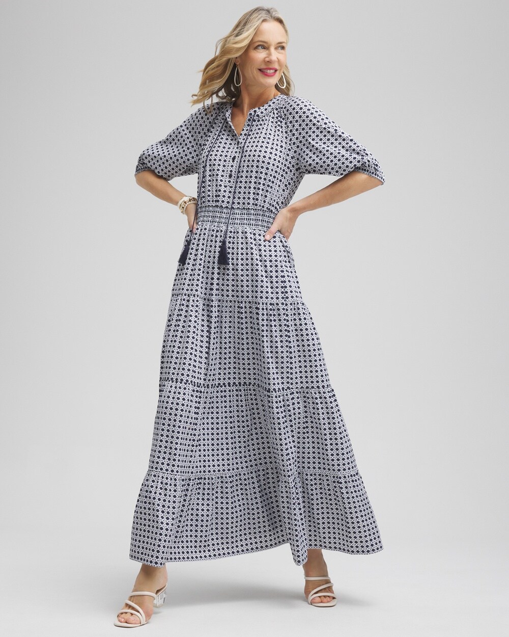 Poplin Basket Weave Maxi Dress