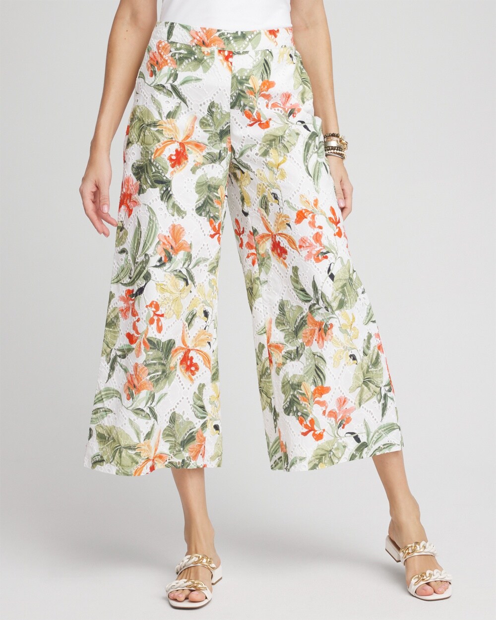 Petite Floral Eyelet Culotte Soft Crop