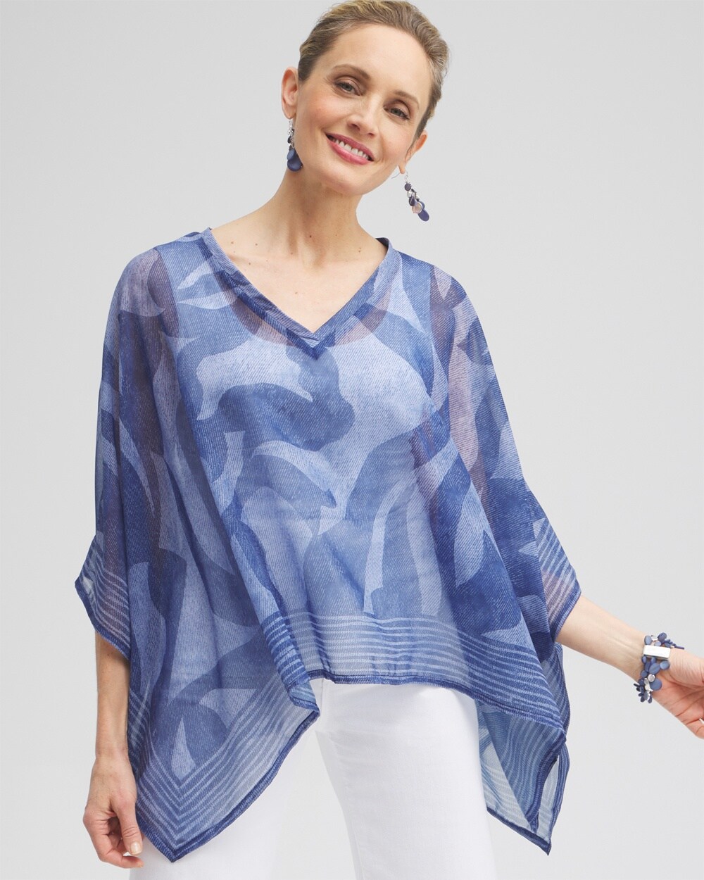 Chiffon Cool Abstract Poncho