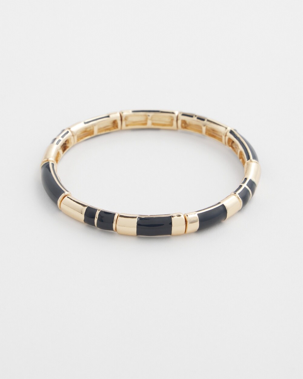 Navy Enamel Stretch Bracelet