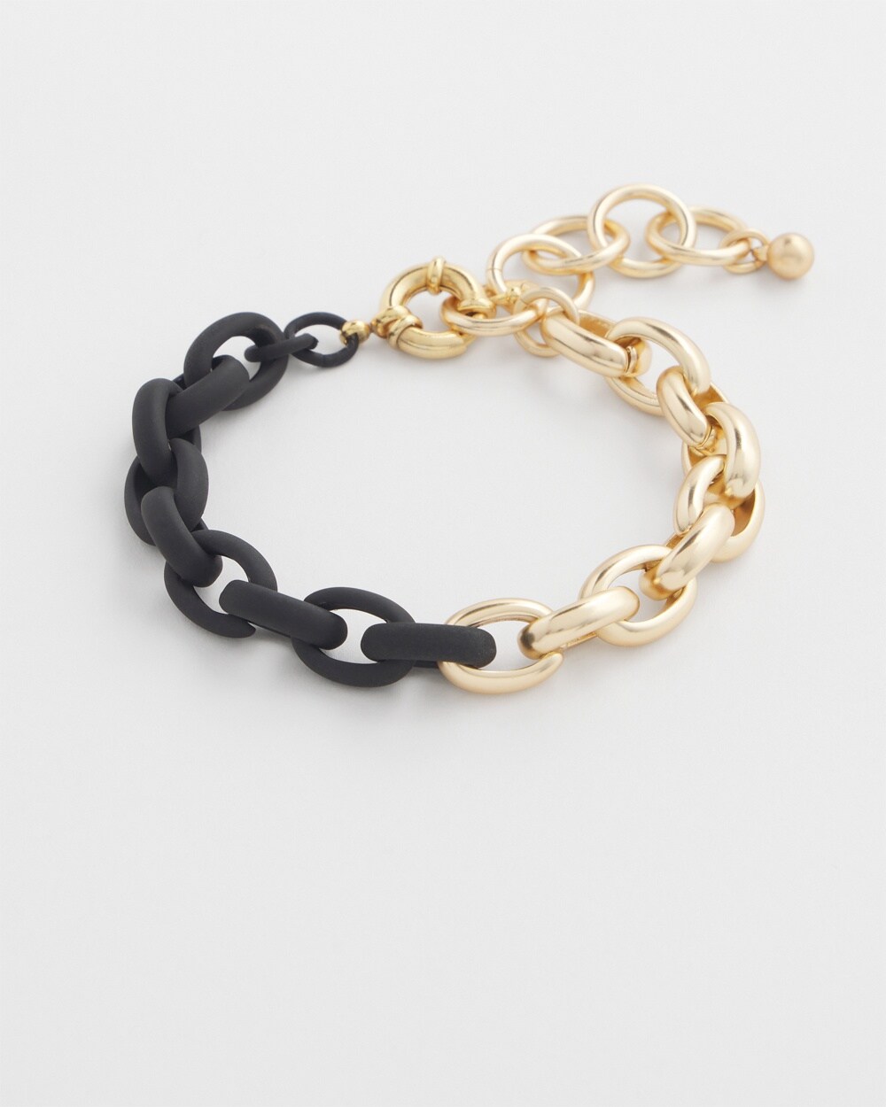 Black Two Tone Link Bracelet