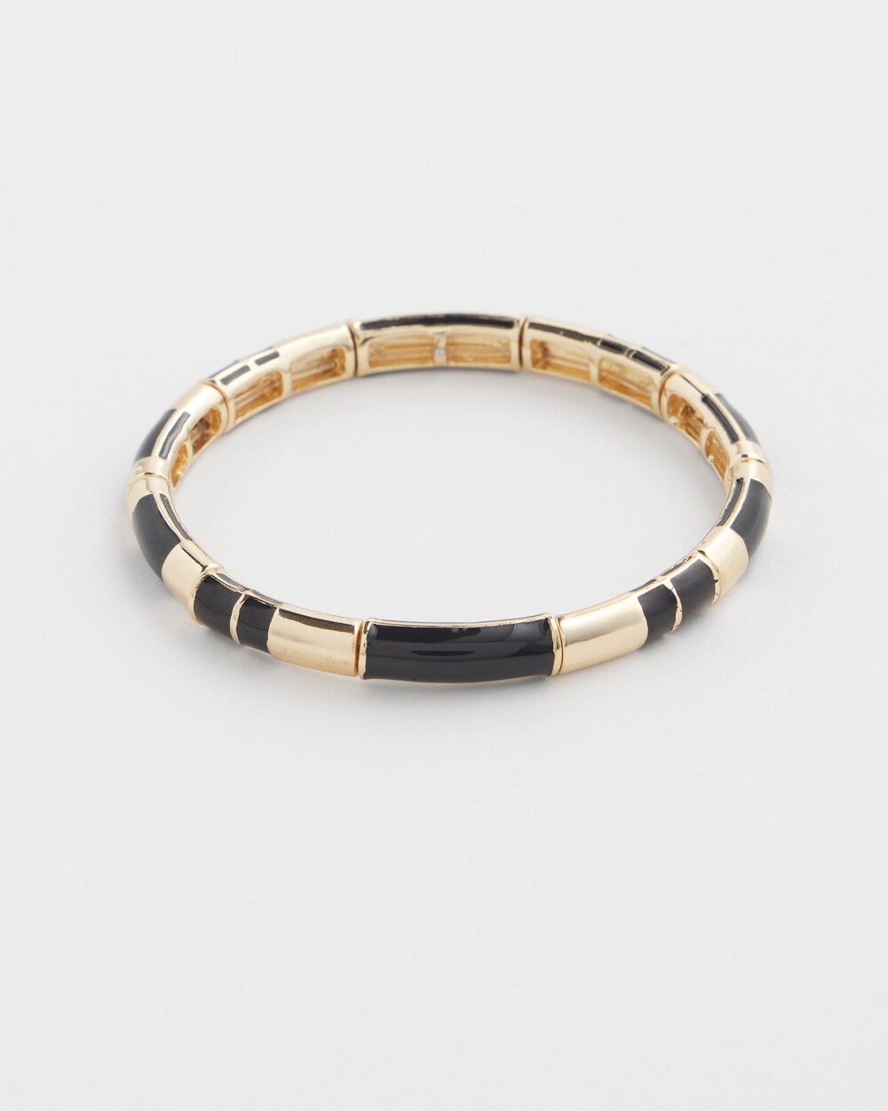 Black Enamel Stretch Bracelet