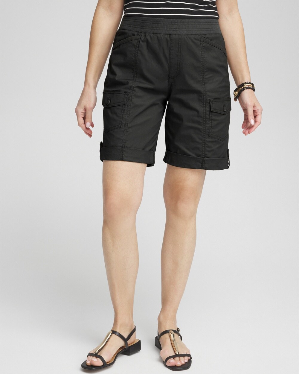 Poplin Roll Tab Shorts