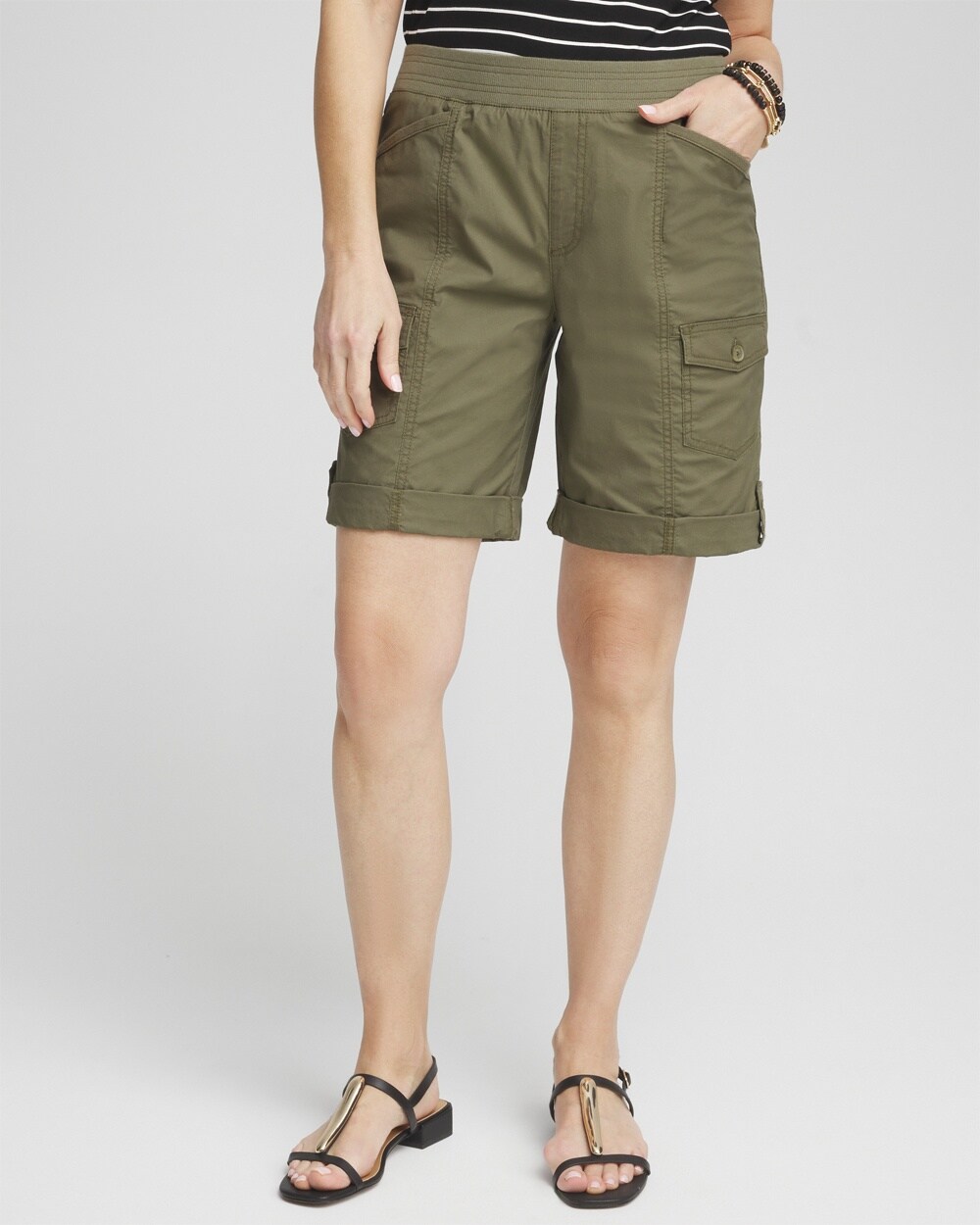 Poplin Roll Tab Shorts