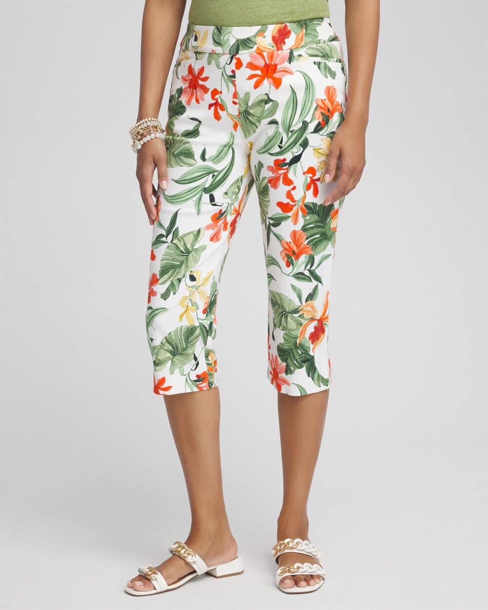 Brigitte Orchid Print Capris