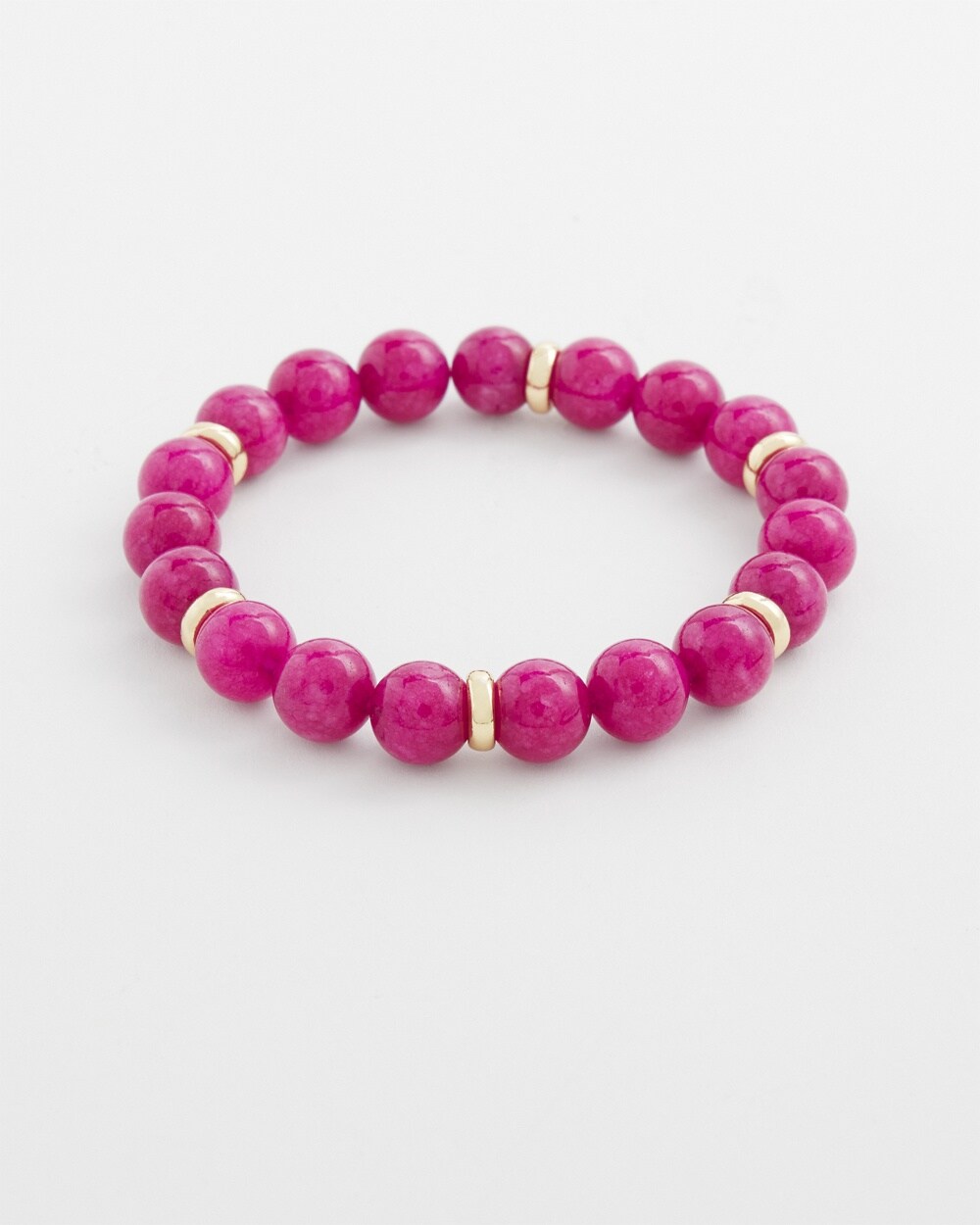 Magenta Beaded Stretch Bracelet