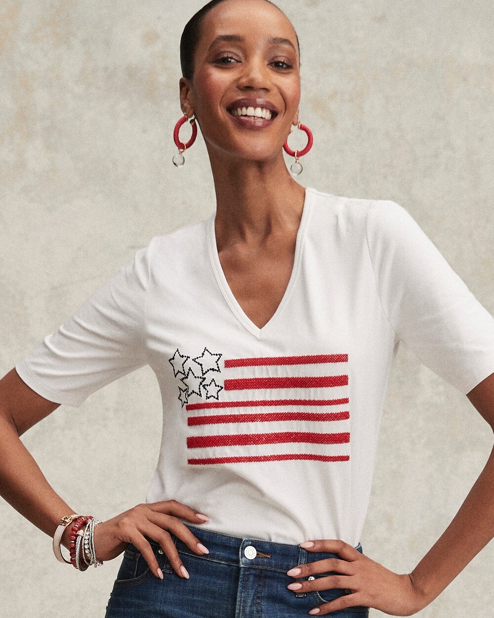 Embellished Flag Tee