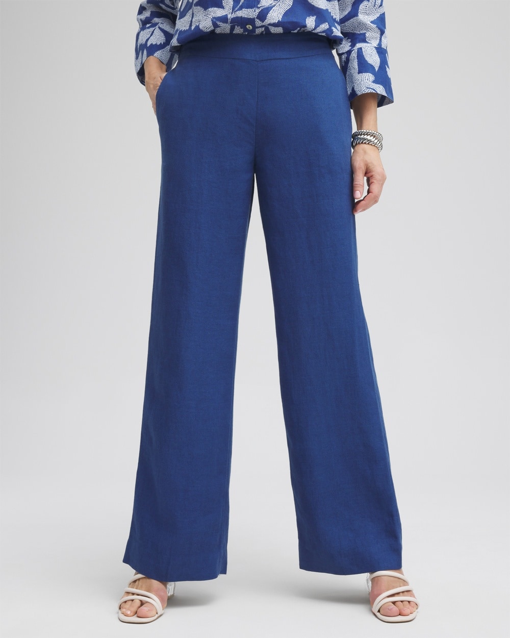 Petite Linen Trouser Flare Pants