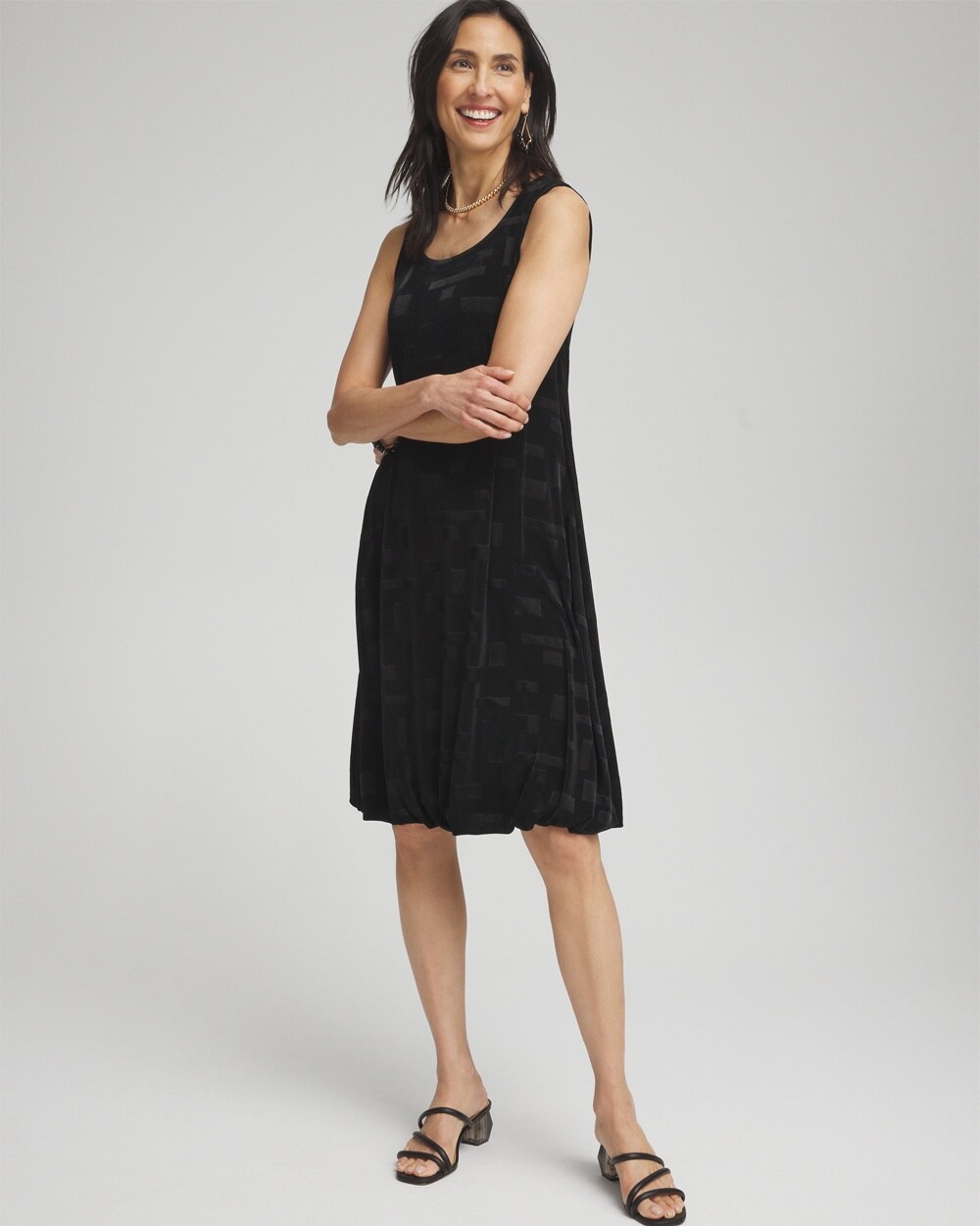 Travelers&#8482; Jacquard Bubble Hem Dress