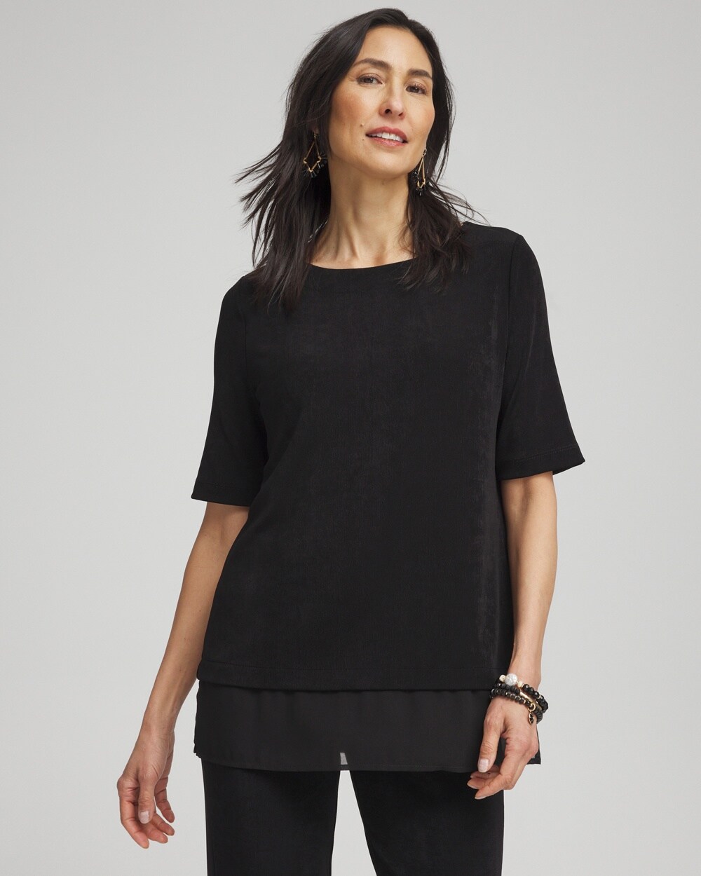 Travelers&#8482; Chiffon Hem Top