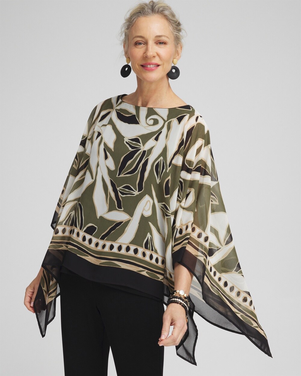 Travelers&#8482; Paisley Chiffon Layer Top