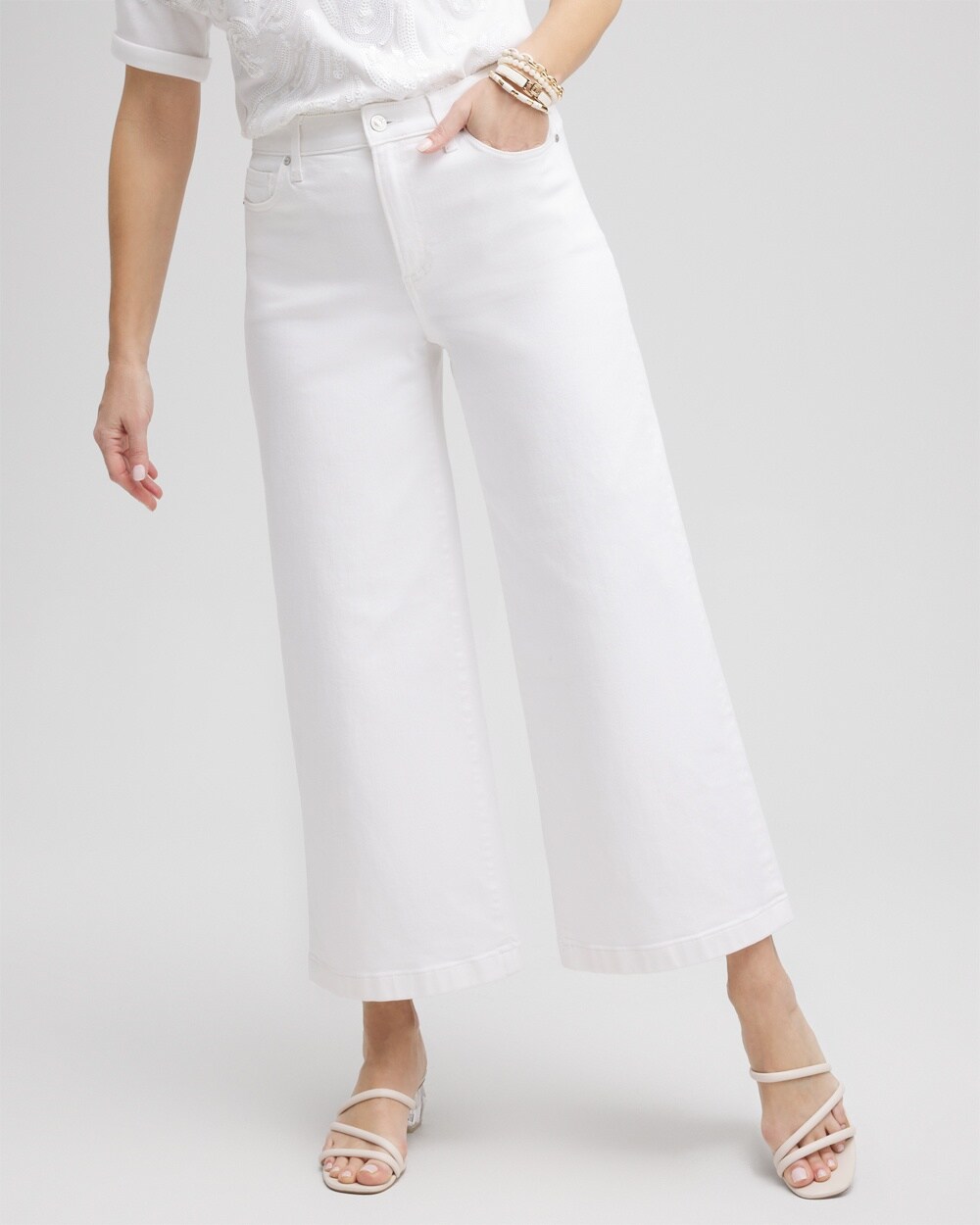 High Rise Wide Leg Cropped Jeans