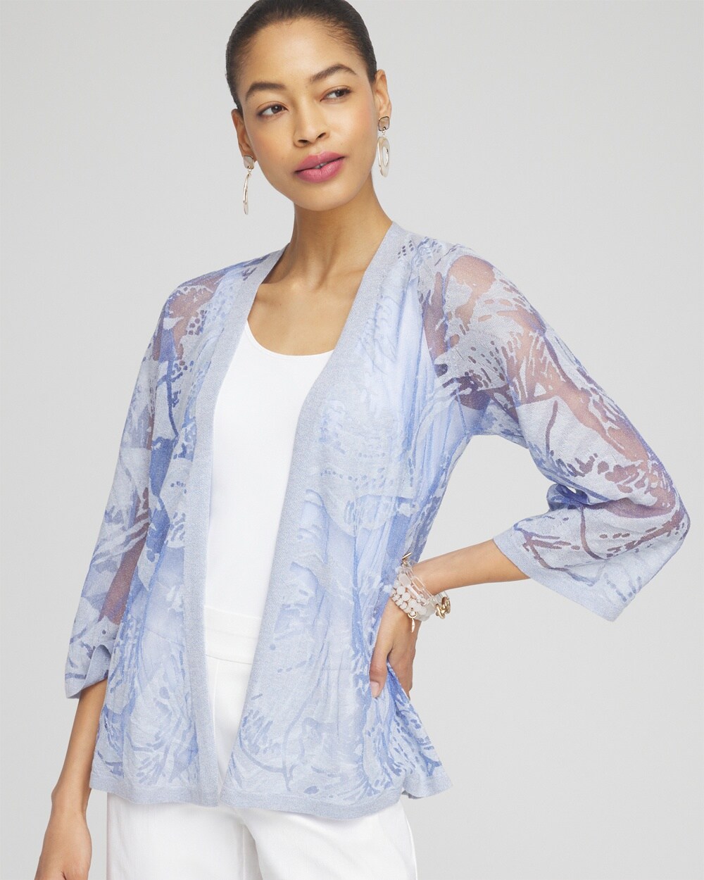 Blue Burnout Cardigan