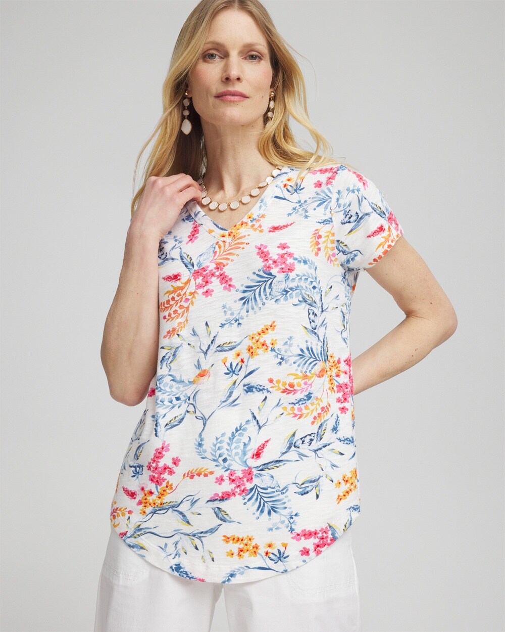 Floral Cap Sleeve Tee