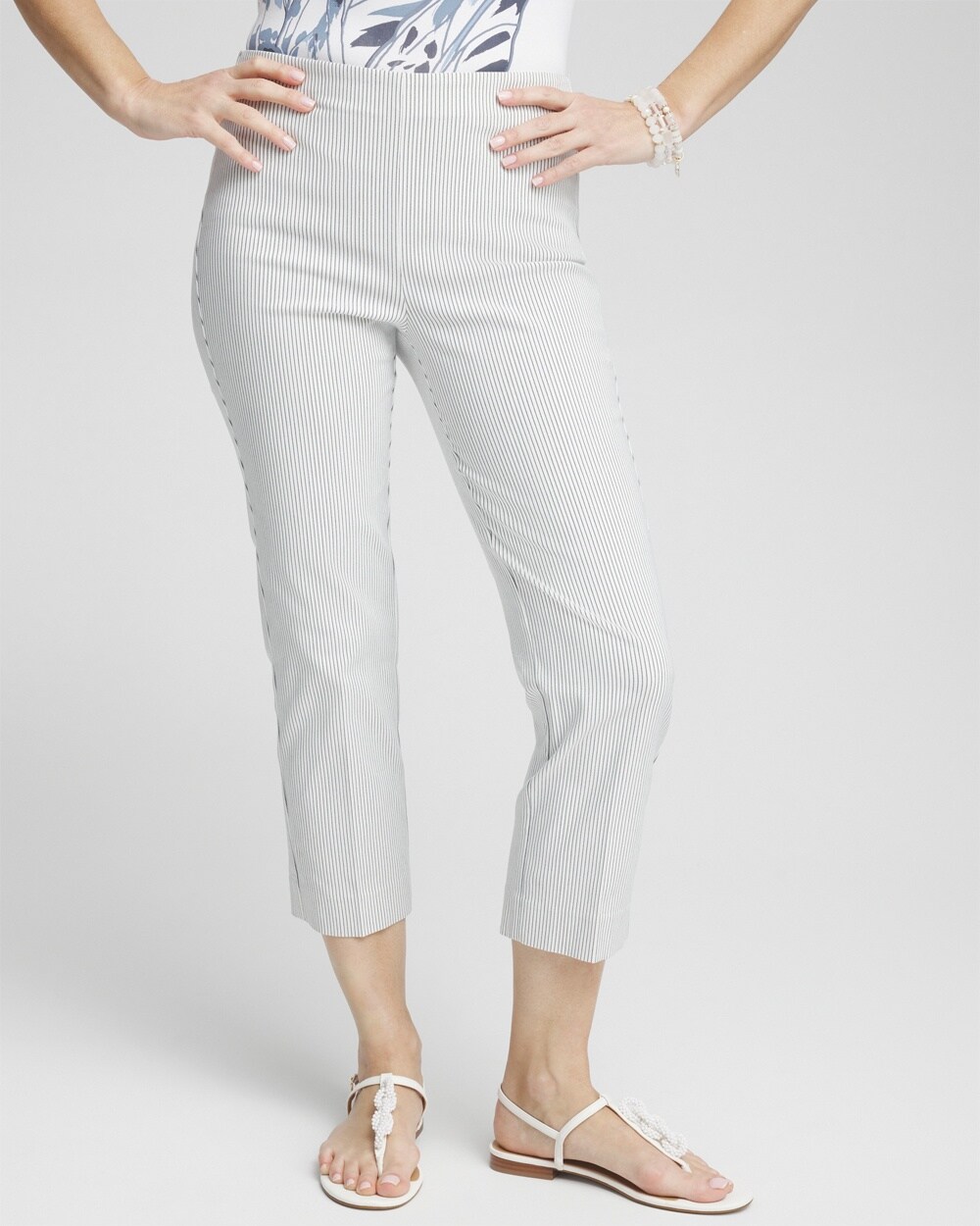 Juliet Stripe Straight Cropped Pants