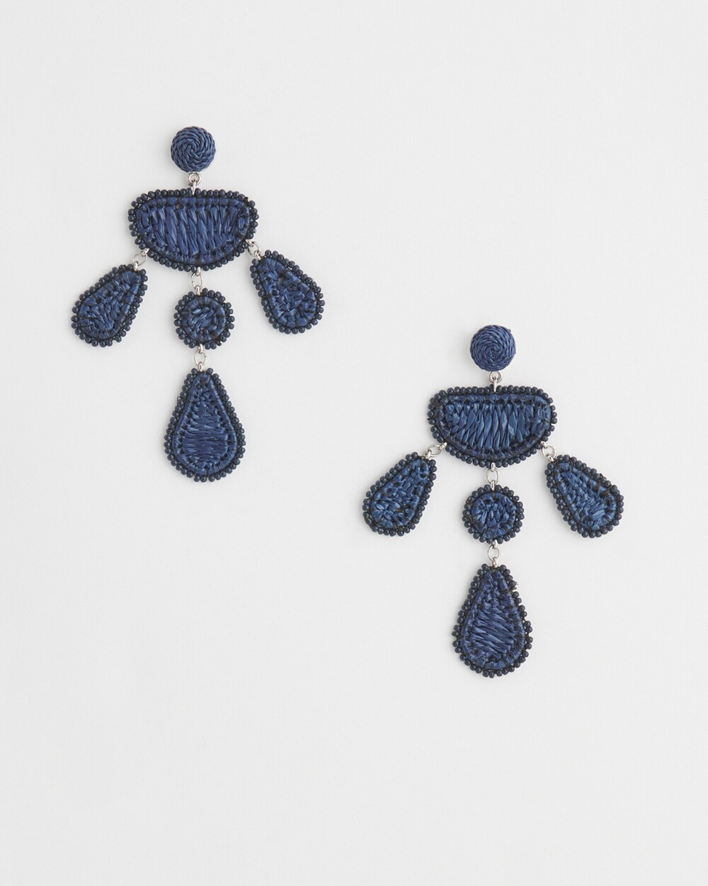 No Droop&#8482; Navy Raffia Earrings