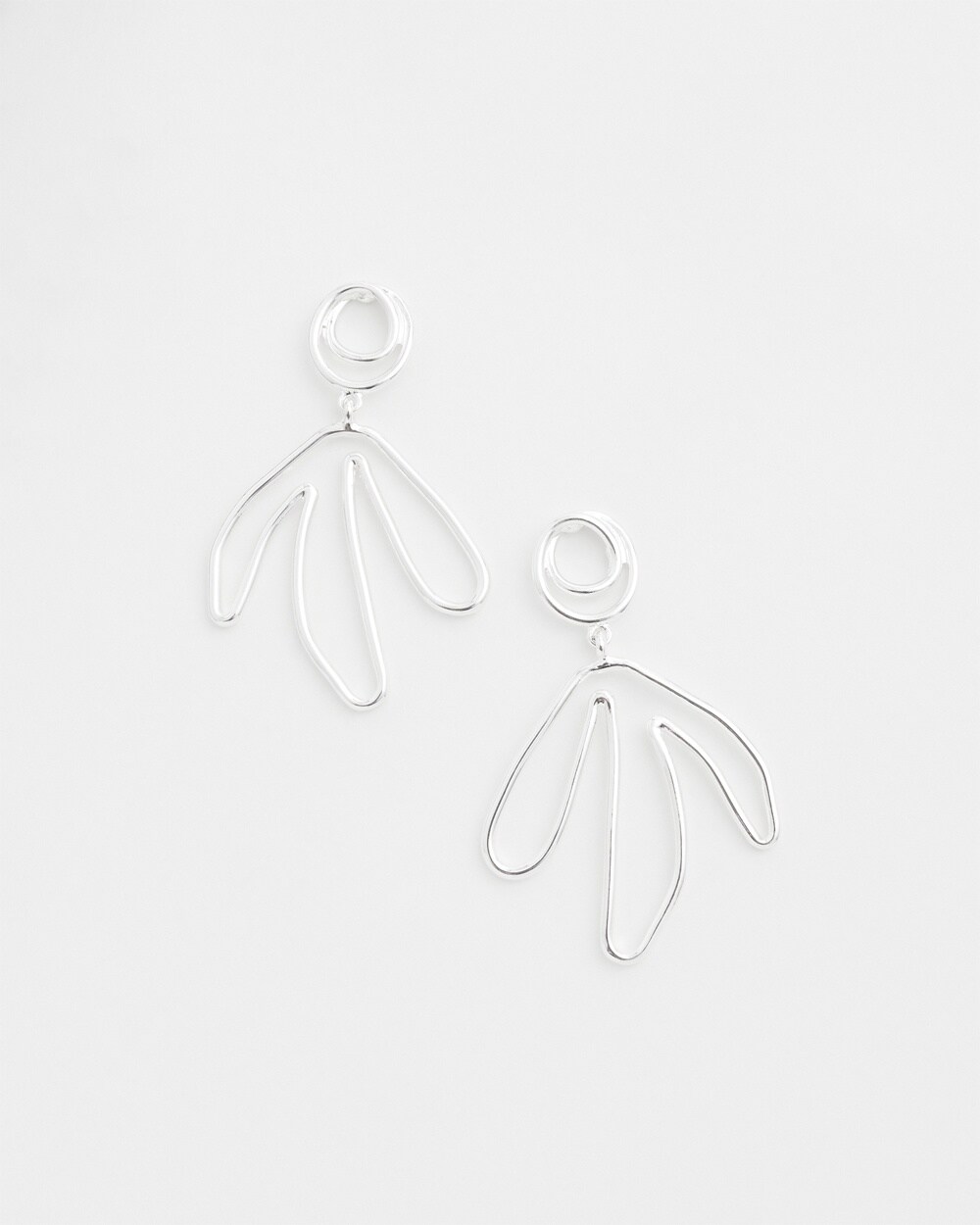 Silver Tone Palm Earrings