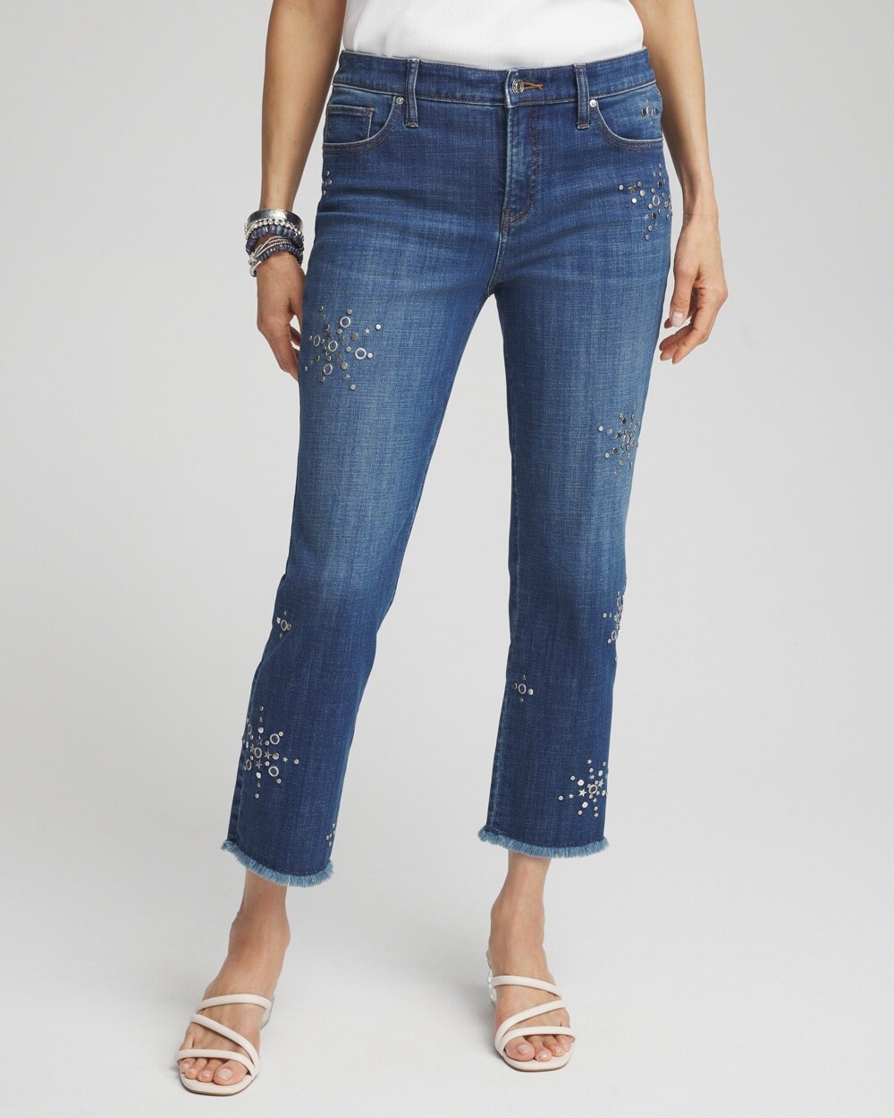 Girlfriend Americana Fireworks Cropped Jeans