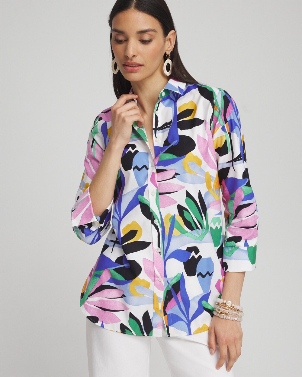 No Iron&#8482; Stretch Tropical Shirt