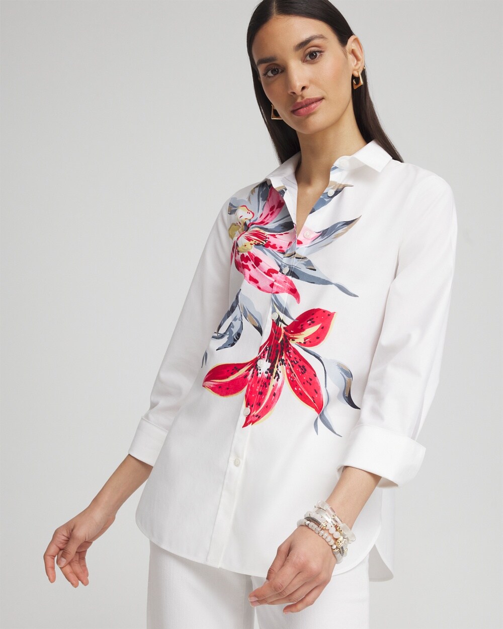 No Iron&#8482; Stretch Floral Shirt