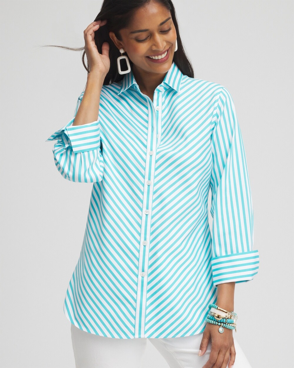 No Iron&#8482; Stretch Stripe Shirt