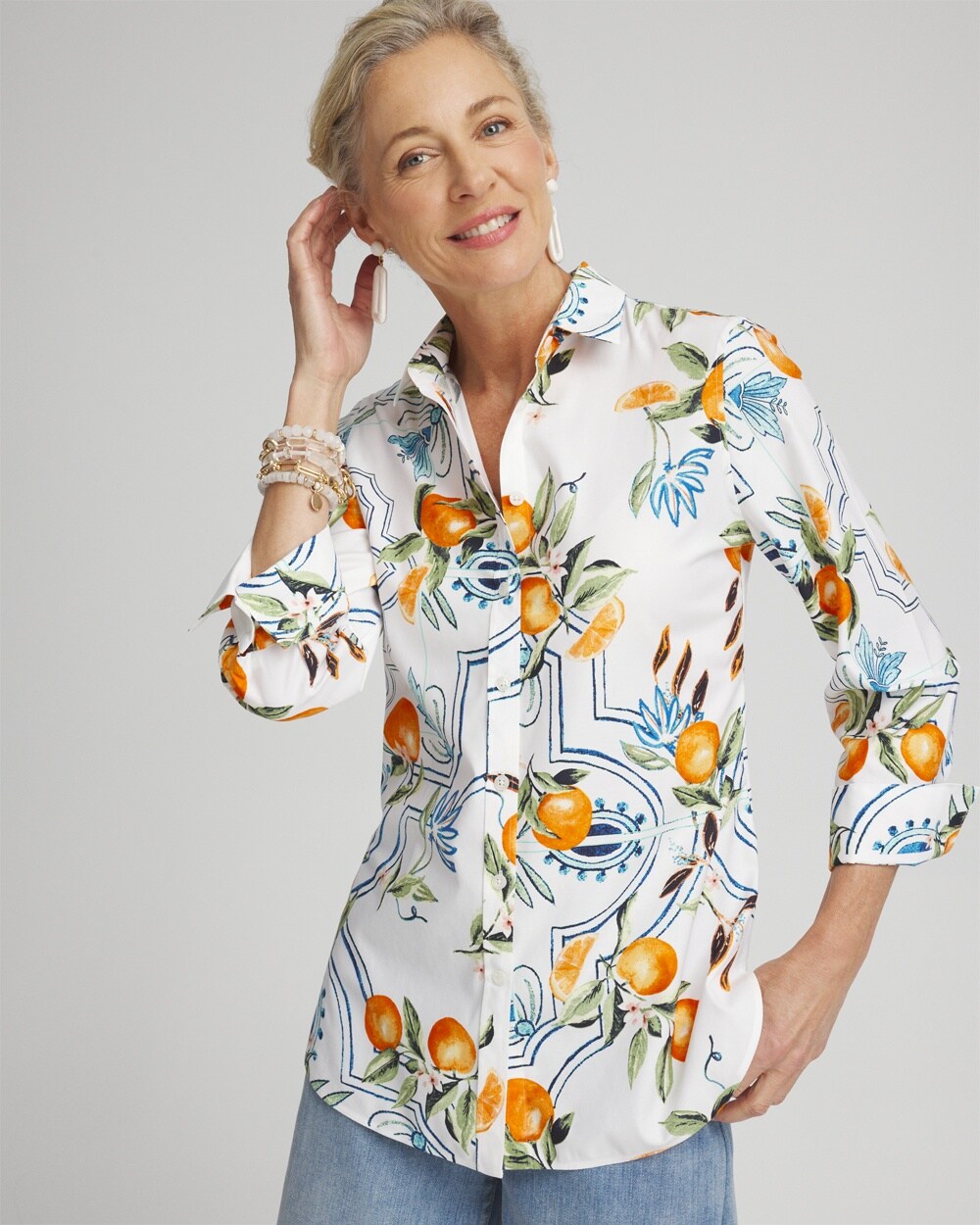 No Iron&#8482; Stretch Tropical Shirt