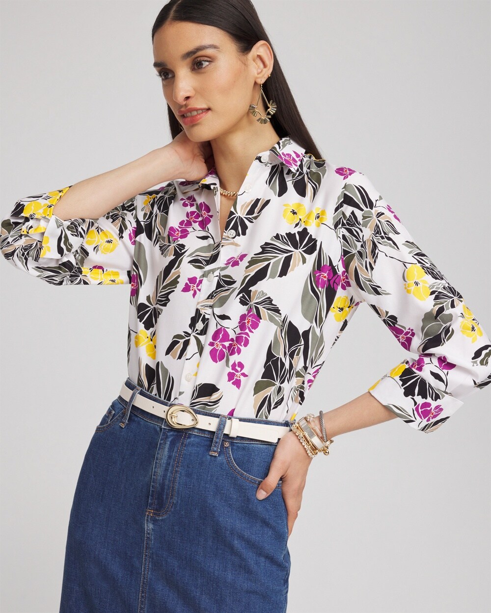 No Iron&#8482; Stretch Floral Shirt