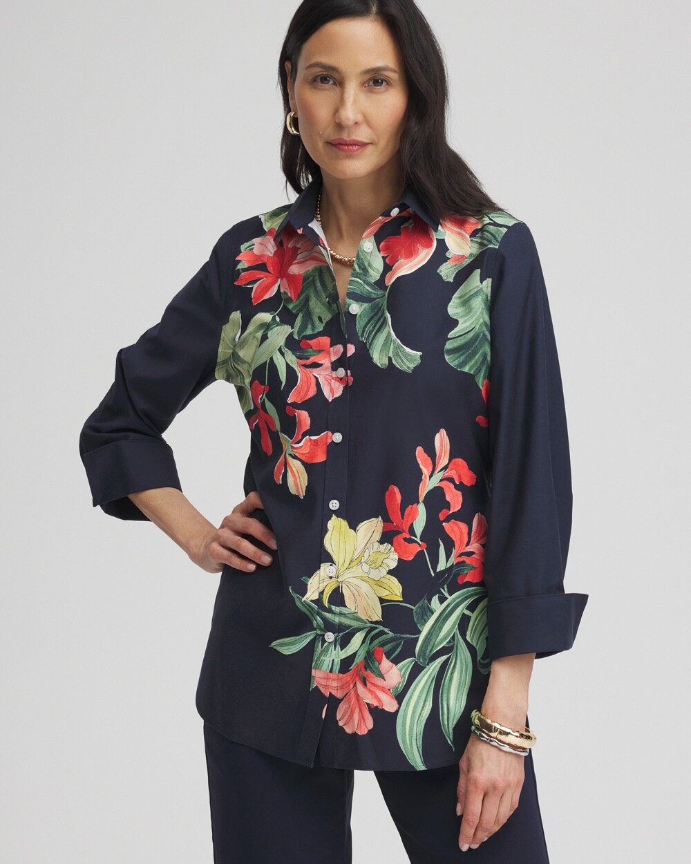 No Iron&#8482; Stretch Floral Shirt