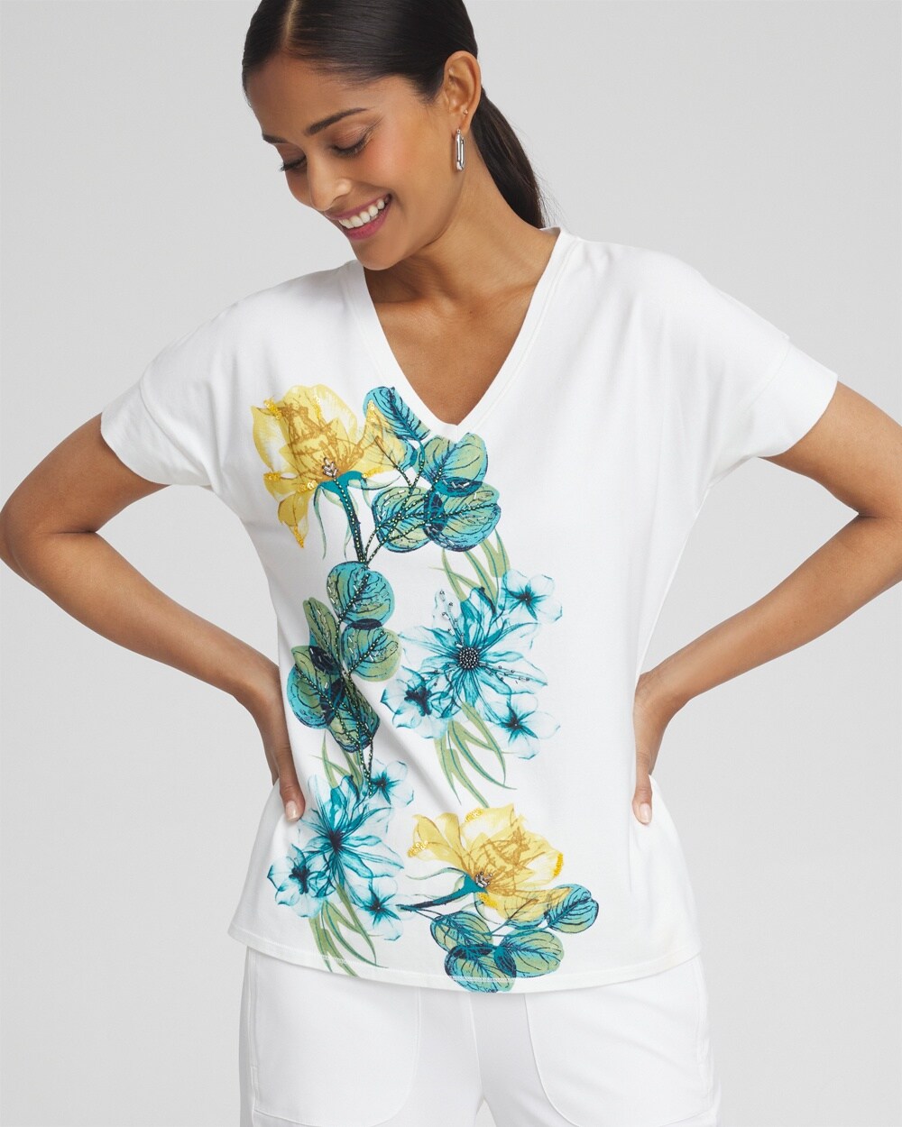 Zenergy\u00AE UPF Floral Print Tee