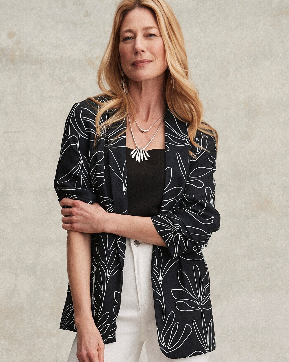 Palms Ruched Sleeve Soft Jacket