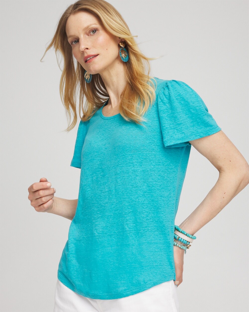 Linen Flutter Sleeve Tee