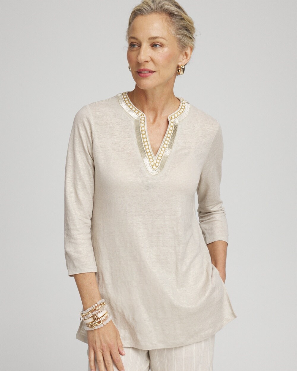 Linen Embellished Tunic