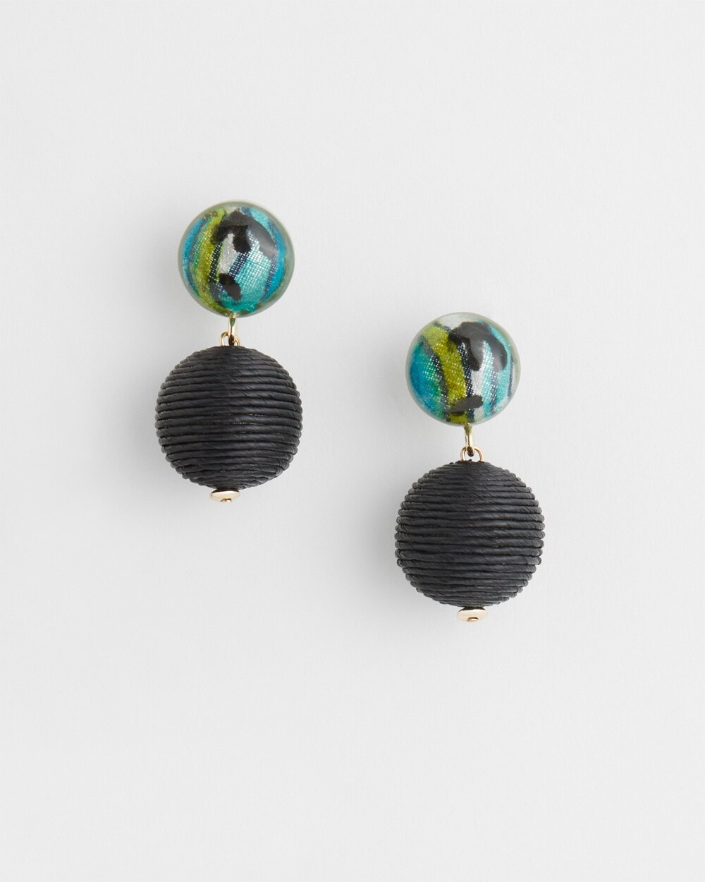 Raffia Wood Drop Earrings