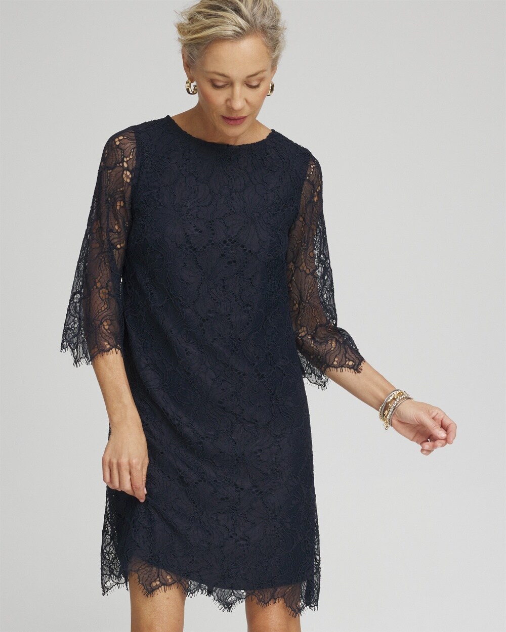 Floral Lace Shift Dress