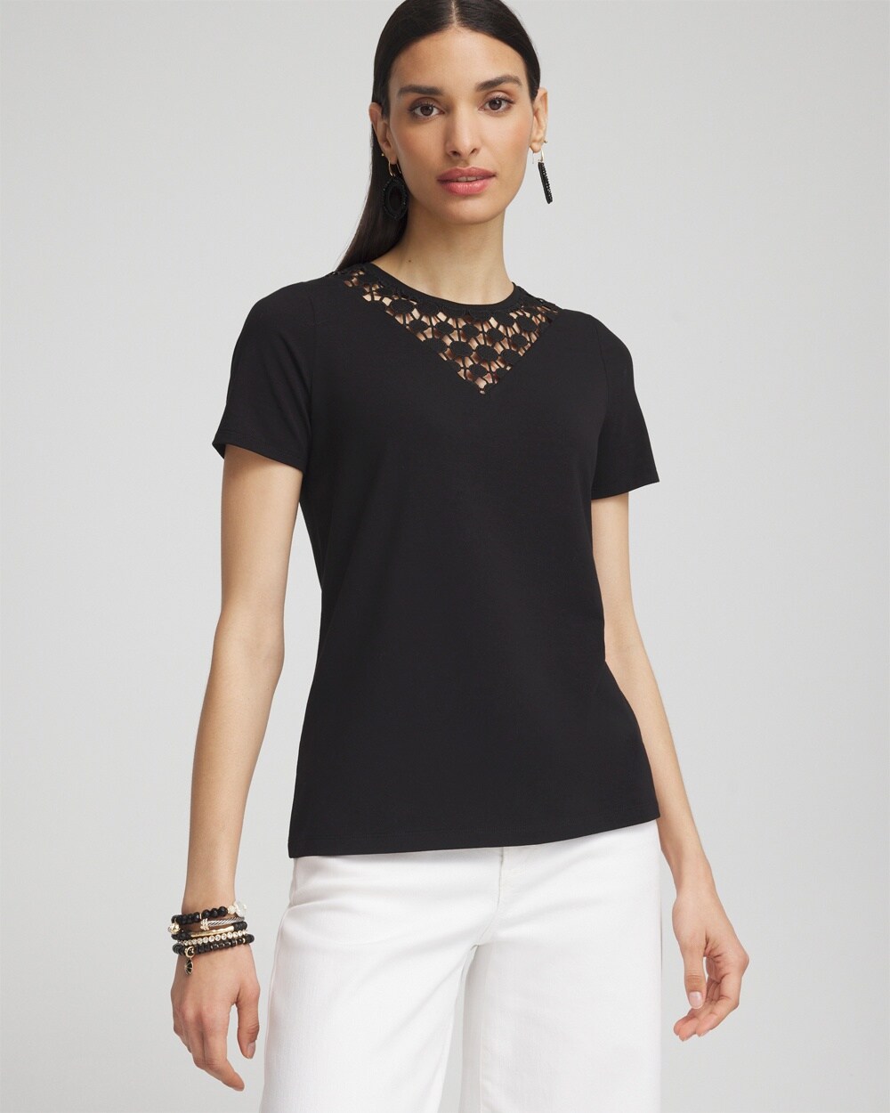 Eyelet Detail Top