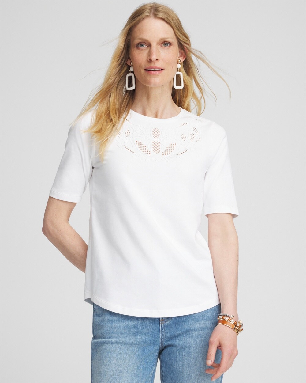 Embellished Laser Cut Detail Tee