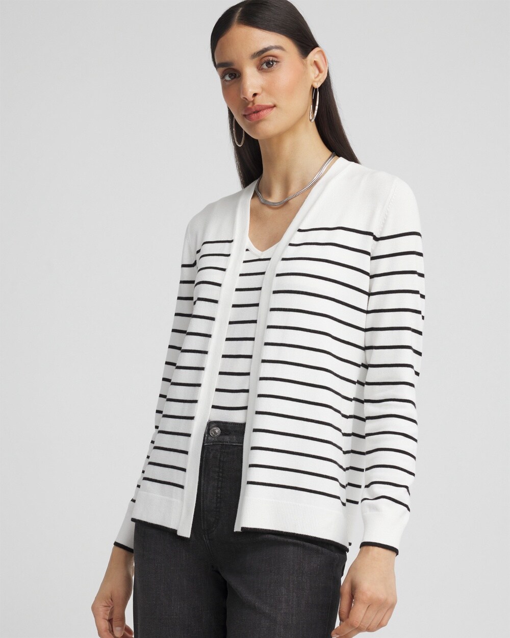 Stripe Long Sleeve Cardigan