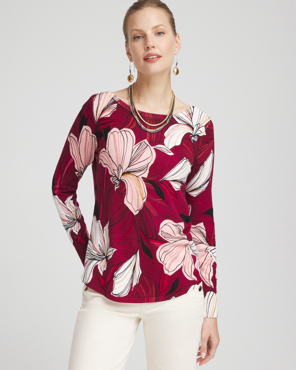 Blooms Long Sleeve Pullover Sweater