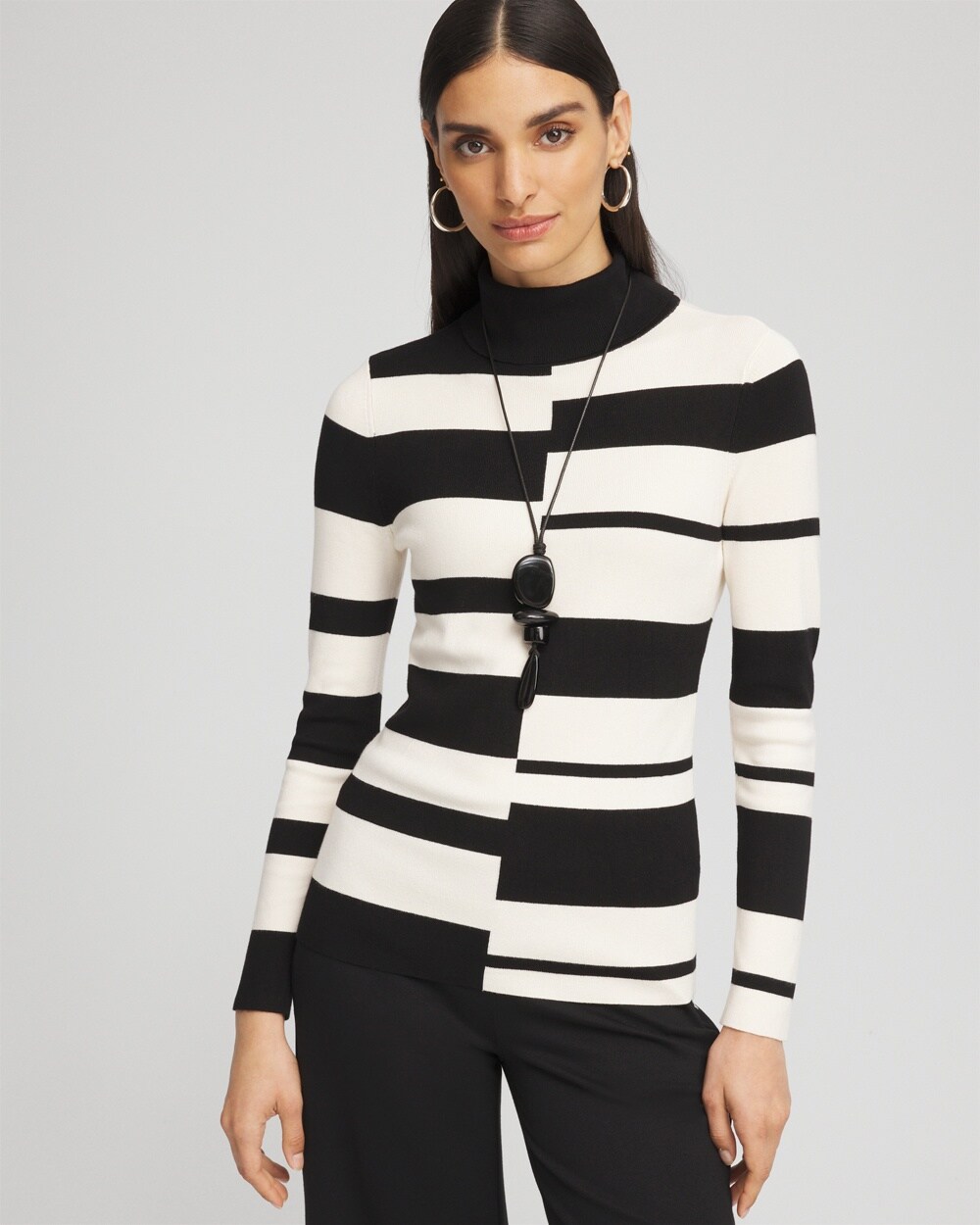 ECOVERO&#8482; Striped Turtleneck Sweater